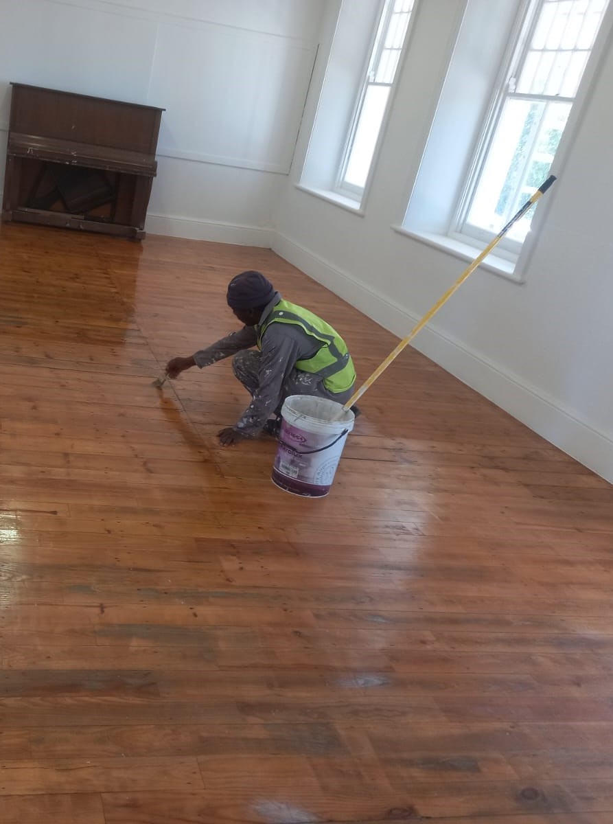 Professional floor staining and restoration service by Elton Tree Felling